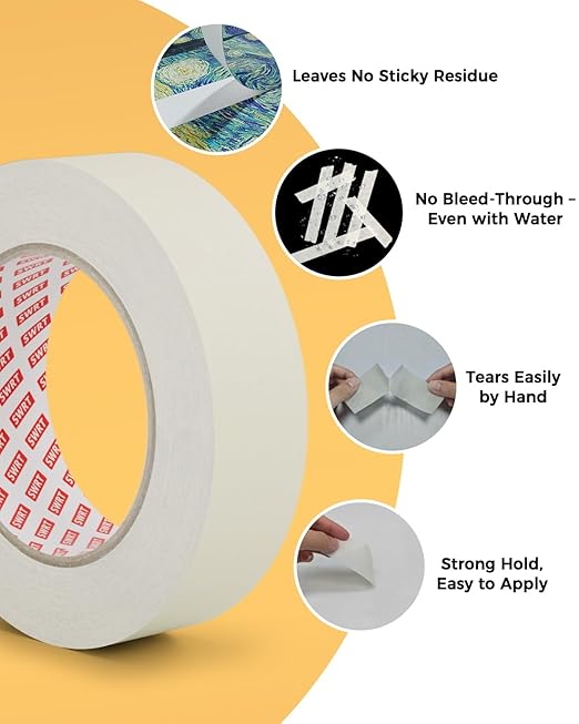 SWRT Masking Tape 0.75 inch x 55 Yards x 10 Rolls, Adhesive Painting Tape Bulk - Image 4