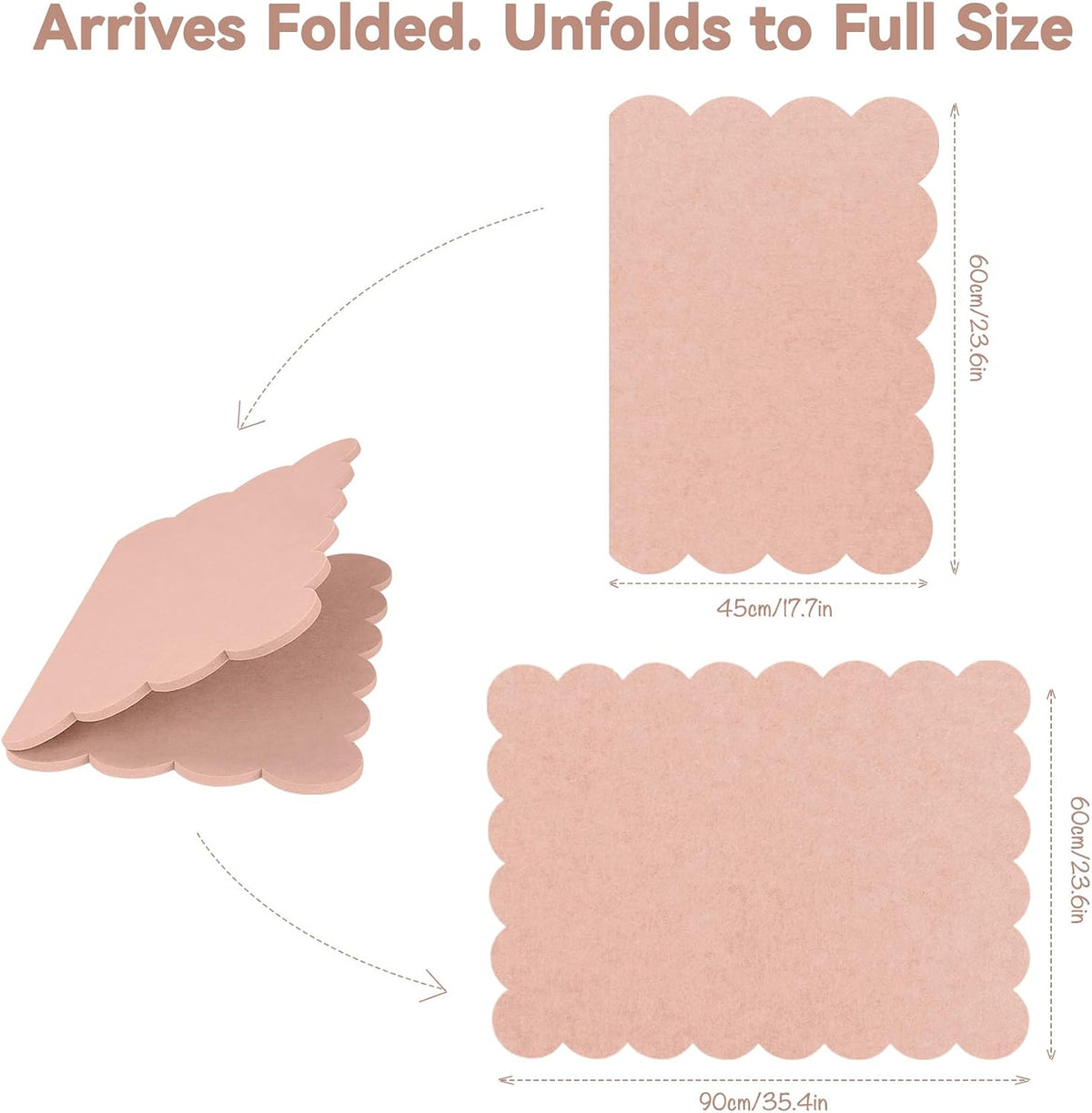 Scalloped Bulletin Board 36x24 inches, Decorative Felt Pin Board for Wall