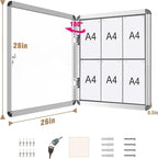 Mifuro 28"x26" Enclosed Bulletin Board, Lockable Weather-Resistant Aluminum - Image 5