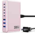 USB C Charger 300W USB C Charger Block, 8-Ports GaN IV Fast Charging Station Hub by GKUTW
