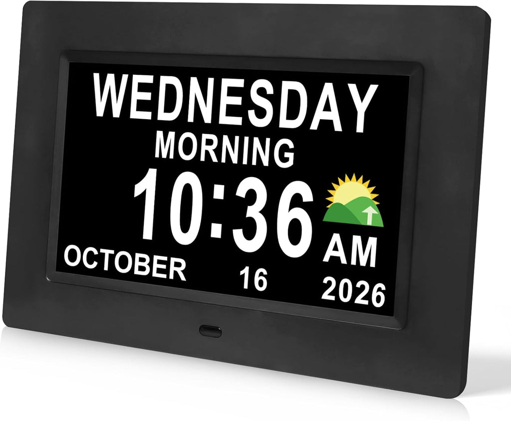 ssini digital calendar dementia alarm clock with day, main product view