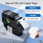 Labelife TZ Tape 24mm 0.94 Laminated Clear TZe-151 Compatible - Image 2