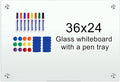 H-Qprobd Glass Whiteboard 36"x24" Magnetic Dry Erase White Board by H-Qprobd