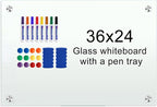 H-Qprobd Glass Whiteboard 36"x24" Magnetic Dry Erase White Board by H-Qprobd