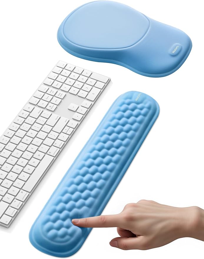 Meatanty Keyboard and Mouse Pad Wrist Rest Set, Ergonomic Wrist Pad Support by Meatanty