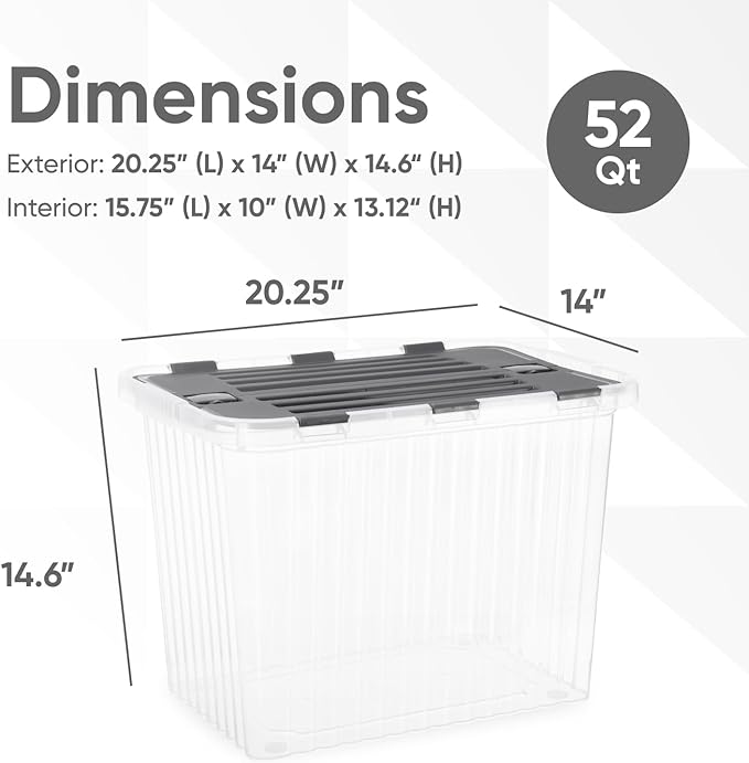 Superio Storage Bins with Lids, Stackable Totes, BPA Free, Odor Free, Organizer - Image 2
