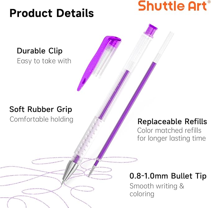 Shuttle Art 260 Pack Gel Pens Set, 130 Colors - Image 4