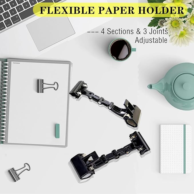 Adjustable Paper Holder Copy Holder, Flexible Rotating Clips, Handy Artist - Image 2