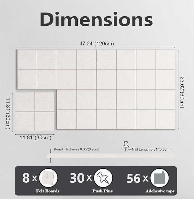 G Gamit Large Felt Wall Tiles Bulletin Board, Large Cork Board Alternative - Image 2