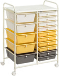 Giantex 15-Drawer Organizer Cart Office School Storage Cart Rolling Drawer Cart by Giantex