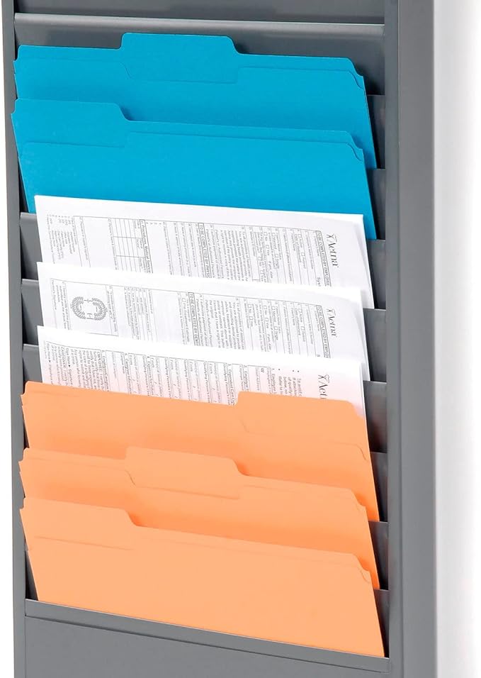 Global Industrial Steel Medical Chart Hanging Wall File Holder, 11 Pockets - Image 3