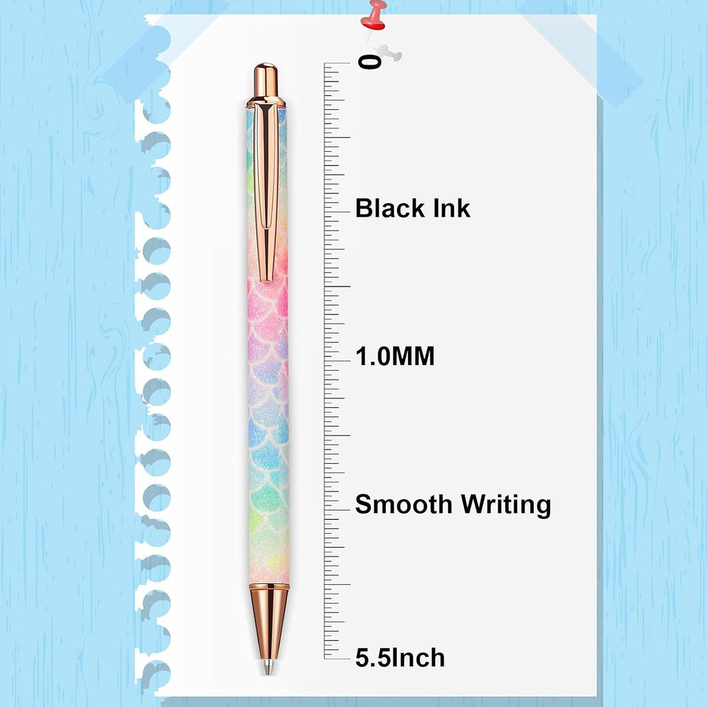 Zonon 60 Pcs Sparkly Pens Fancy Glitter Shiny Metal Retractable Ballpoint Pens Black Ink Medium Point 1. 0 mm Click Ball Pen for Office Supply Woman Adults Teachers End of Year Graduation Gifts