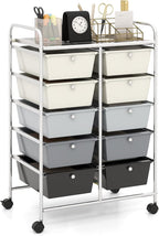 HAPPYGRILL 10-Drawer Rolling Storage Cart, Storage Organizer Cart by HAPPYGRILL