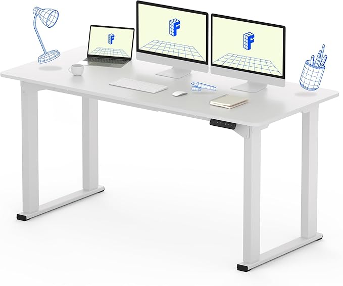 FLEXISPOT 4 Legs Standing Desk 63 x 28 Inch Electric Adjustable Height Desk by FlexiSpot
