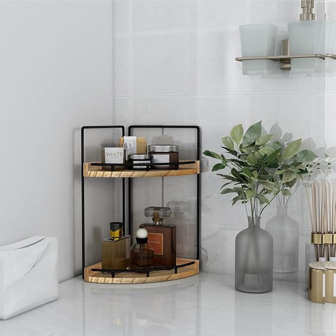 Dorhors 2-Tier Bathroom Counter Organizer, Vanity Counter Corner Shelf - Image 5