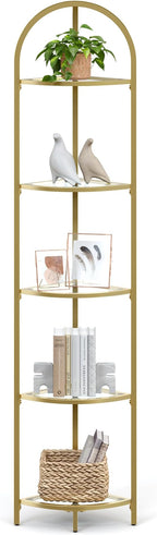 VASAGLE 5-Tier Corner Shelf Stand, Corner Bookshelf, Bathroom Organizer by VASAGLEbySONGMICSHOME