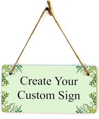 Signs ByLITA Greenery Wreath Personalized Hanging Wall or Door Sign | Custom by SignsByLITA