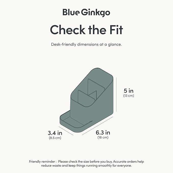 BLUE GINKGO Desk Holder – Korean-Made Office Organizer - Image 3