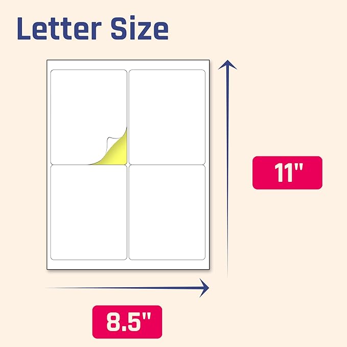 30 Sheets, Large White Labels Stickers - Image 3