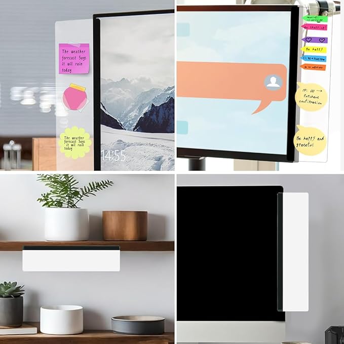 Monitor Memo Board 2Pcs Office Desk Accessories Computer Monitor Sticky Note - Image 7