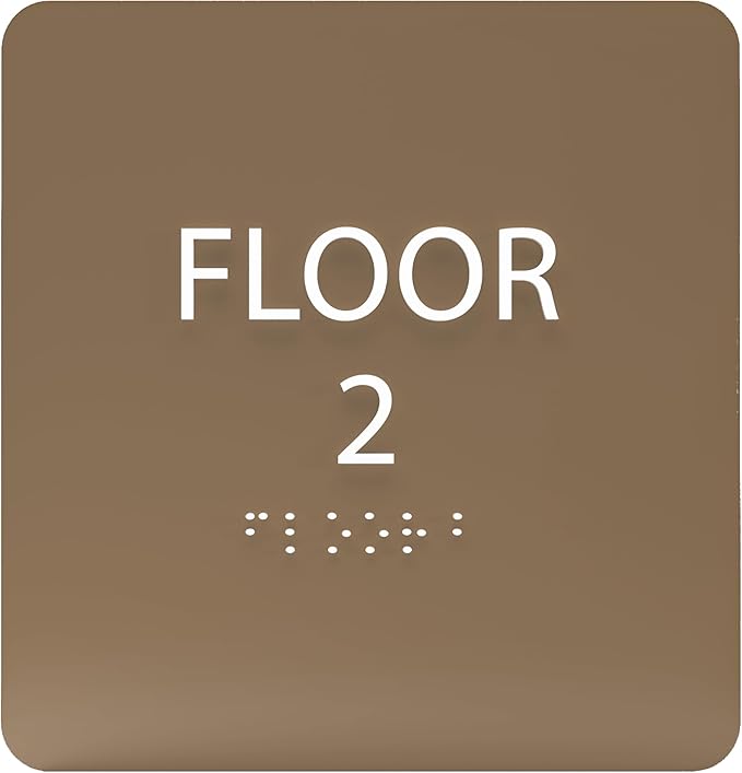 Modern Olive ADA Floor 2 Sign by ADACentralSigns