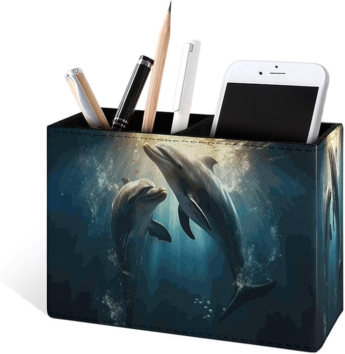 Famame Couple Dolphins Underwater Pencil Holder - Image 2