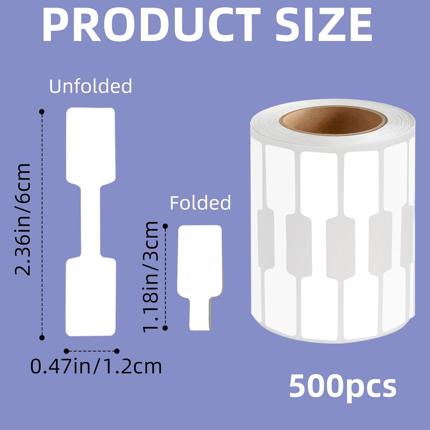 500 Pieces/Roll Self-Adhesive Blank Jewelry Price Tags,White Blank Jewelry Price Labels Rectangle Shape Necklace Earring Bracelet Ring Display,Selling Display Quick Peel Off