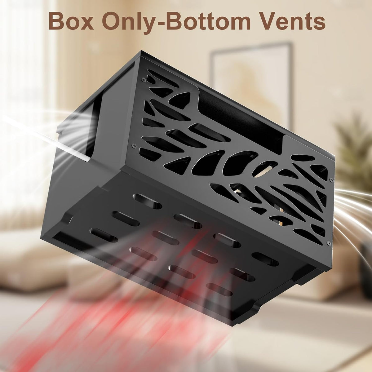 Large Cable Management Box, Cord Hider for Power Strip, Black