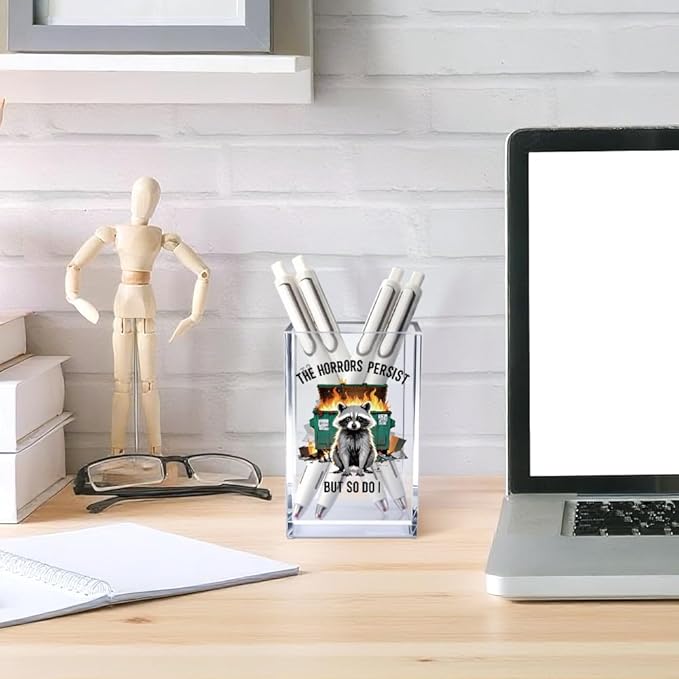 Vgrti The Horrors Persist But So Do I Acrylic Cosmetic Pencil Pen Holder Cup - Image 4