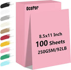 OcePor 100 Sheets Pinks Valentine's Day Cardstock Paper, Colored Printer Paper by OcePor