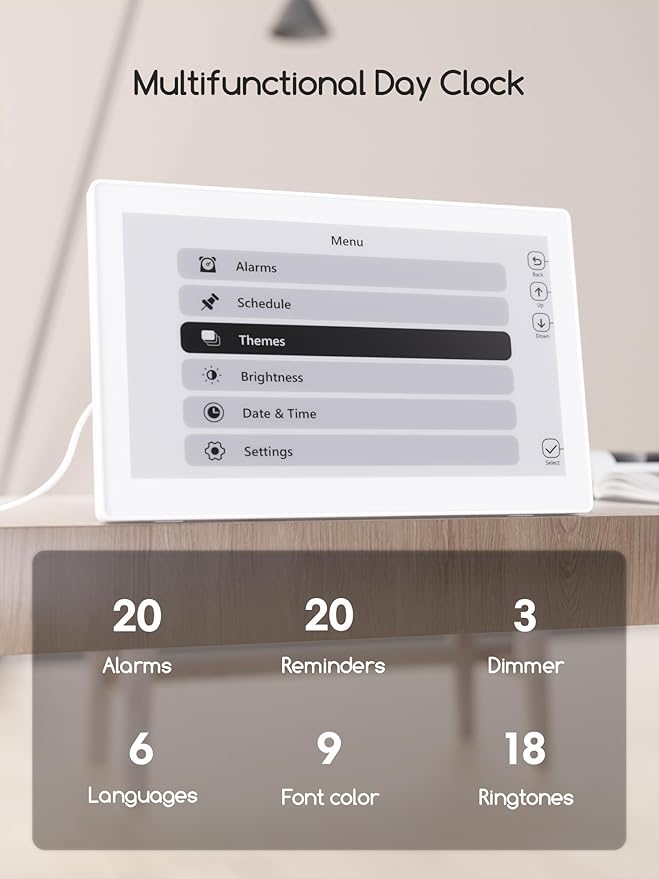 Raynic Digital Clock, 10.1 Inch Large Display Calendar Clock - Image 4