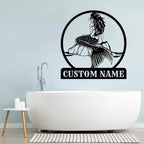 Custom Mermaid Metal Sign, Personalized Mermaid Name metal Signs, Mermaid Wall - Image 2
