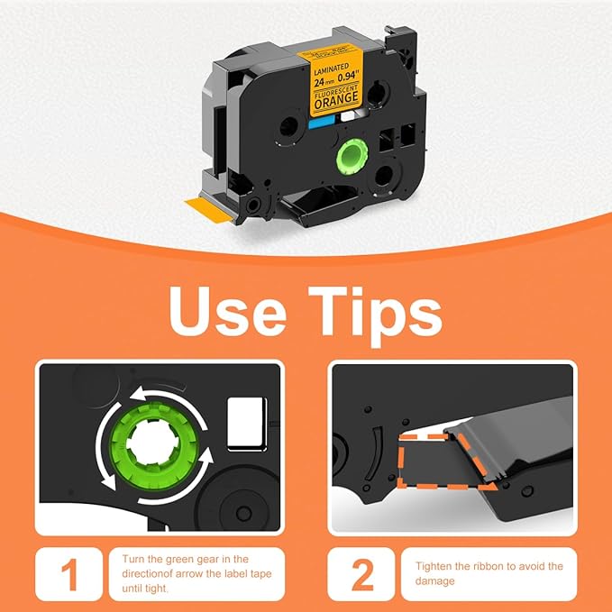 24mm Label Tape Orange Replace for Brother P Touch TZe TZ Tape 24mm 0.94'' - Image 3
