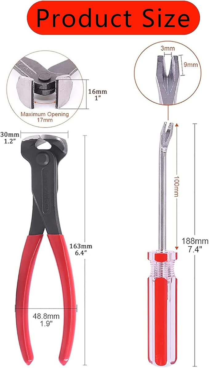 Upholstery Staple Remover Tack Puller Nail Remover Tool Set Nail Puller Plier - Image 2