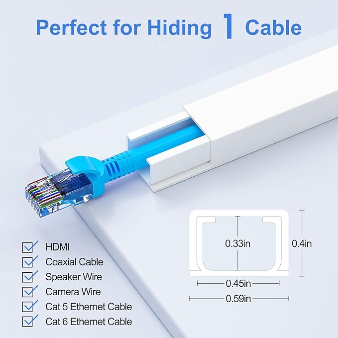 Yecaye Cord Hider, 113in One-Cord Cable Concealer, Cord Covers - Image 2