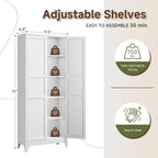 letaya 75" h metal storage cabinet with 2, close-up detail