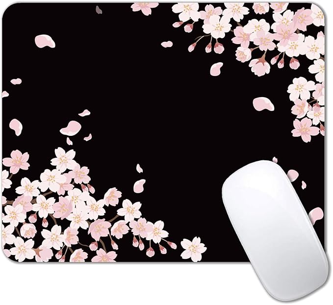 IMAYONDIA Cute Pink Flowers Mouse Pad, Cherry Blossom Mouse Pad, Serene by IMAYONDIA