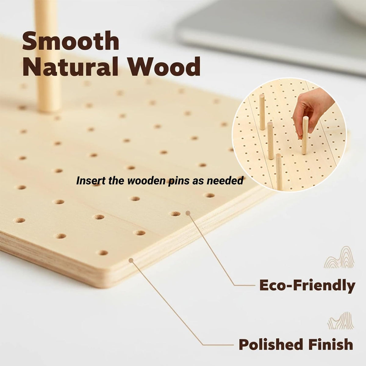 Wooden Pegboard Drawer Organizer for Kitchen - 3 Pack Adjustable Drawer Organ...