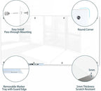 J&J worldwide Magnetic Glass Whiteboard 8' x 4' Ultra White, Large Frameless - Image 2