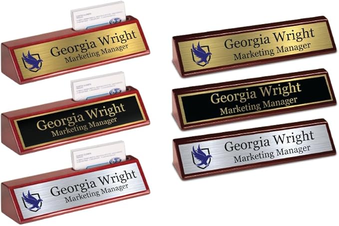 Custom Desk Wedge Name Plate by GemAwards