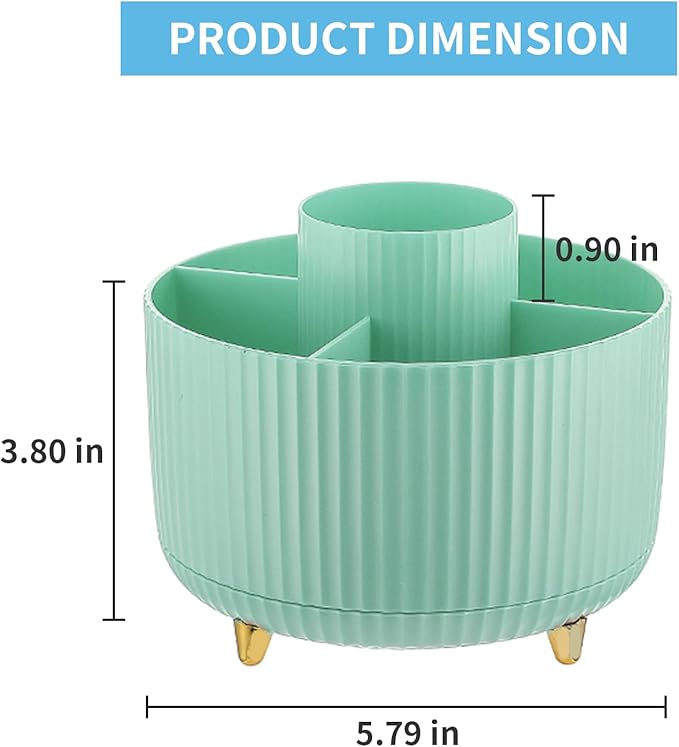 Marbrasse Desk Organizer, 360-Degree Rotating Pen Holder, Desk Organizers and - Image 5