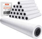 VEVOR Wide Format Paper, 24 in x 150 ft Plotter Roll, 20 Rolls CAD Bond Rolls by VEVOR