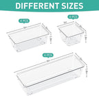 WOWBOX 9 Pack Clear Drawer Organizer Set, Acrylic Drawer Storage Trays - Image 2