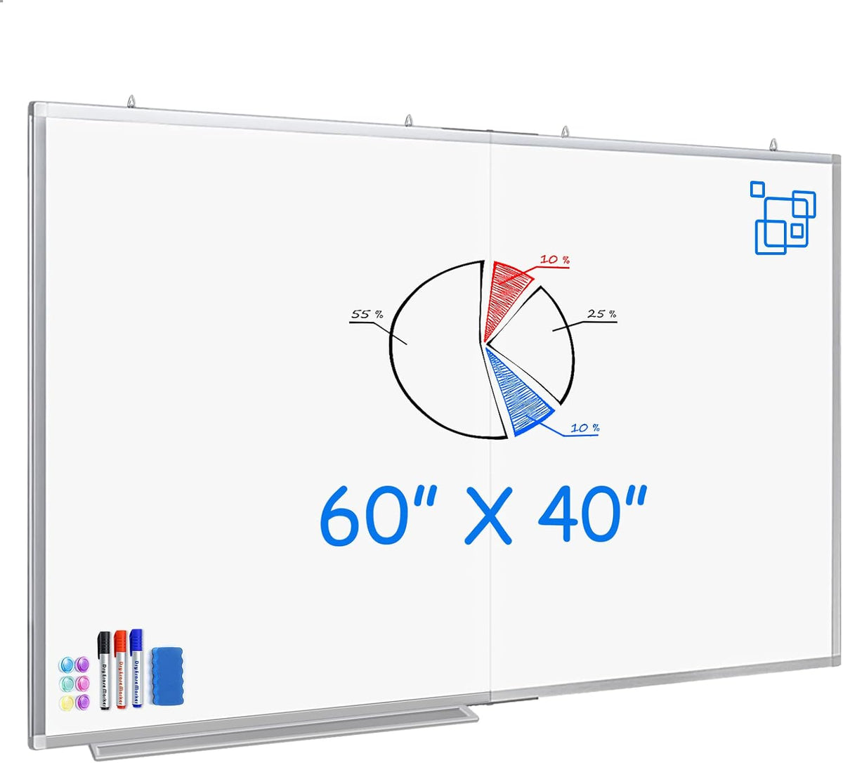 White Board Dry Erase 60x40, Large Magnetic Whiteboard Maxtek Dry Erase Boards