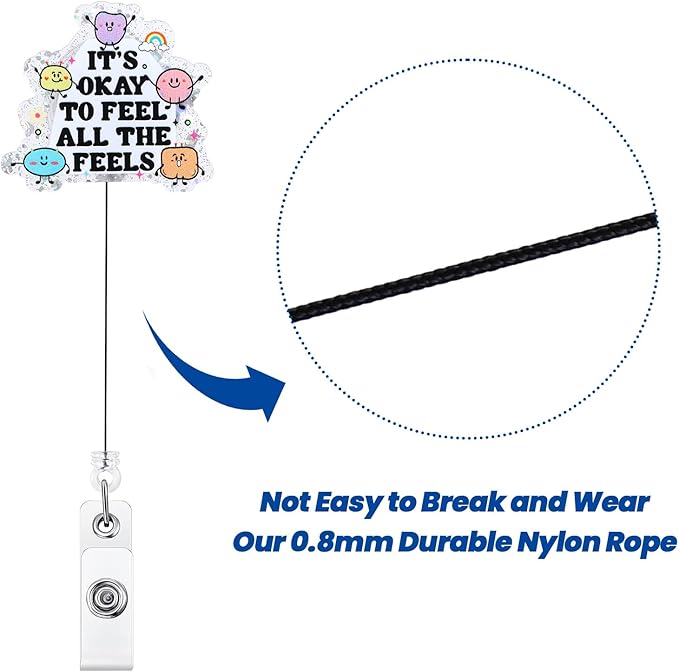 It's Okay to Feel All The Feels Funny Nurse Badge Reel, Cute Inspirational - Image 5