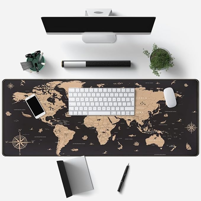 World Map Desk Mat Historical World Map Desk Pad Extra Large Computer Mouse Pad - Image 3