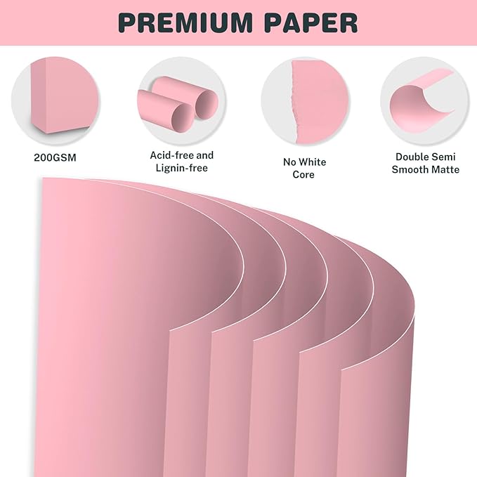 Cardstock 8.5 X 11, 40 Sheets, 75lb/ 200gsm Copy Paper, Cardstock Printer Paper - Image 3