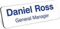 Custom Engraved Name Tags, Magnetic White and Blue Name Tags, Personalized Name by MySignCenter