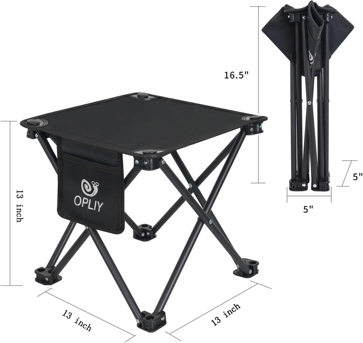 Opliy Camping Stool 2 Pack,13 Inch Portable Folding Stool for Outdoor Gardeni...