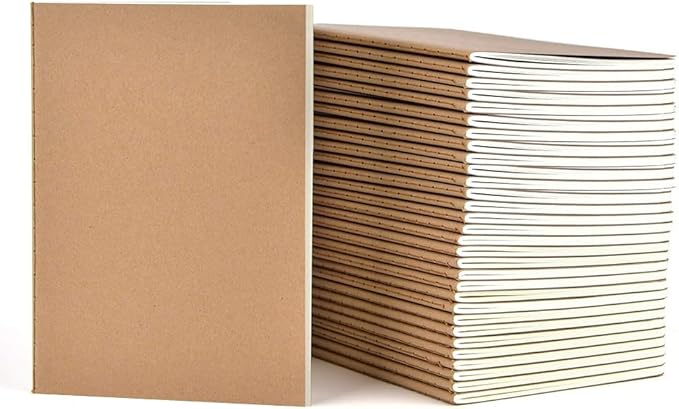 Bulk A5 Journal Notebook, Kraft Cover 60 Pages Lined Paper Journal by LIONSOULDISCOUNT